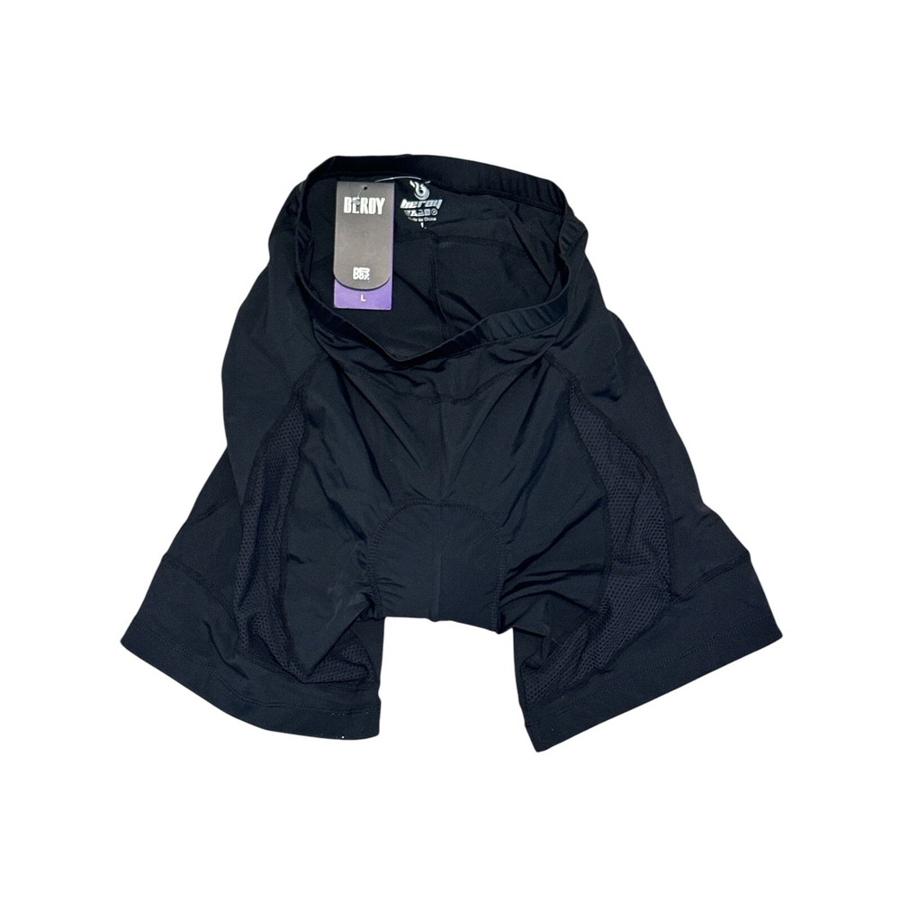 Beroy‎ Women's Cycling Black Shorts With Mesh Block Sections Size L NWT